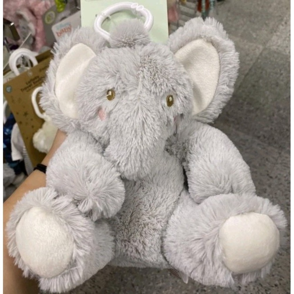 Plush Rattle Elephant Baby Toy with Stroller Clip On Easter NWT